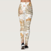 Leggings à motif de chat orange (Dos)