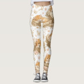 Leggings à motif de chat orange (Devant)