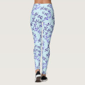 Leggings à motif de feuilles bleu foncé (Dos)