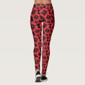 Leggings à motif de fleurs de pavot rouges d'août (Dos)