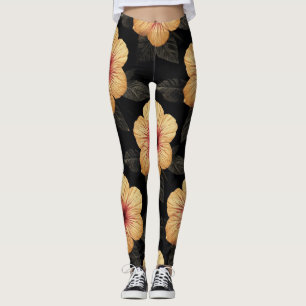 Leggings à motif de fleurs tropicales
