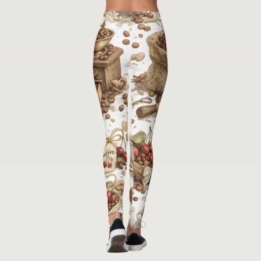 Leggings à motif de grains de café (Dos)