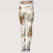 Leggings à motif de grains de café (Devant)