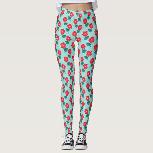 Leggings à motif de marguerite mignon (Devant)