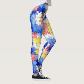 Leggings à motif de pièce de puzzle aquarelle colo (Droite)