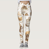 Leggings à motif de tasse de café (Devant)