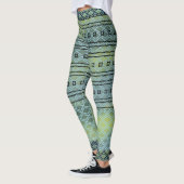 Leggings à motif dégradé bleu-vert (Gauche)