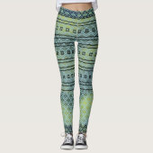 Leggings à motif dégradé bleu-vert (Devant)