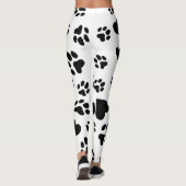 Leggings à motif empreinte de patte de chat noir e (Dos)