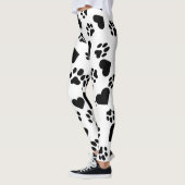 Leggings à motif empreinte de patte de chat noir e (Gauche)
