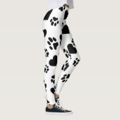 Leggings à motif empreinte de patte de chat noir e (Droite)