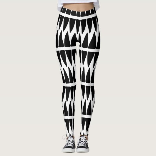 Leggings à motif noir/blanc (Devant)