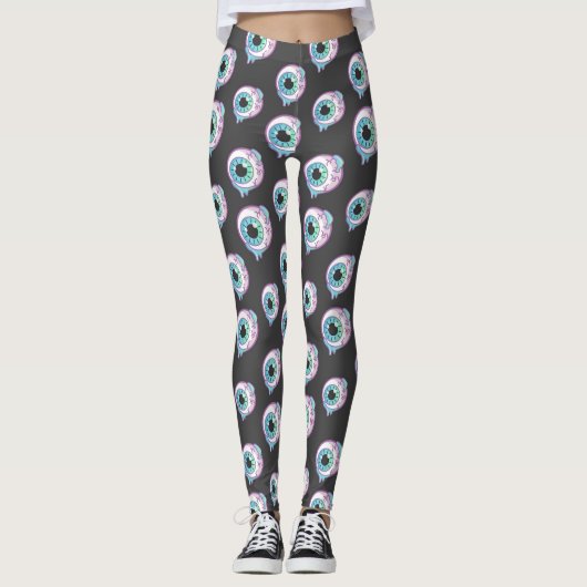 Leggings à motif pastel gothique avec des yeux en (Devant)