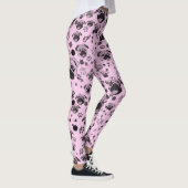 Leggings à motif pug rose (Droite)