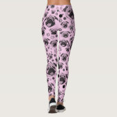Leggings à motif pug rose (Dos)