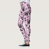 Leggings à motif pug rose (Gauche)