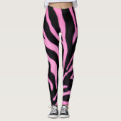 Leggings à motif zèbre rose – Impression animale a (Devant)