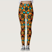 Leggings à motifs bleu jaune (Devant)