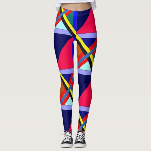 Leggings à motifs d'intersection colorée (Devant)