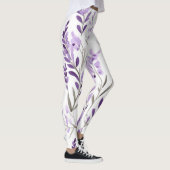 Leggings à motifs floraux violets blancs (Droite)
