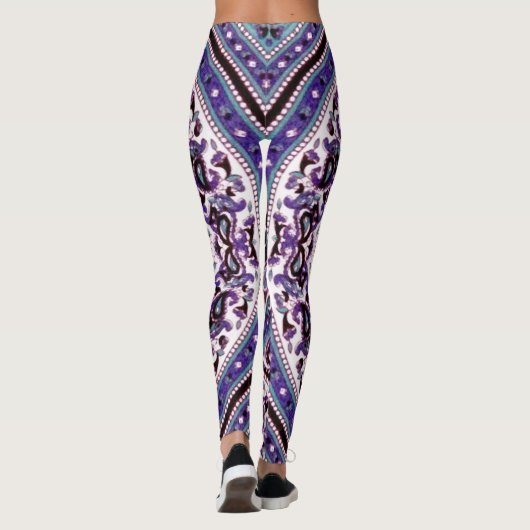 Leggings à motifs mandala violet (Dos)