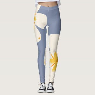 Leggings à orchidées gris ardoise élégant