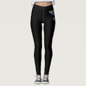 Leggings à papillon monarque noir (Devant)