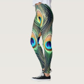 Leggings à plumes de paon exotiques (Gauche)