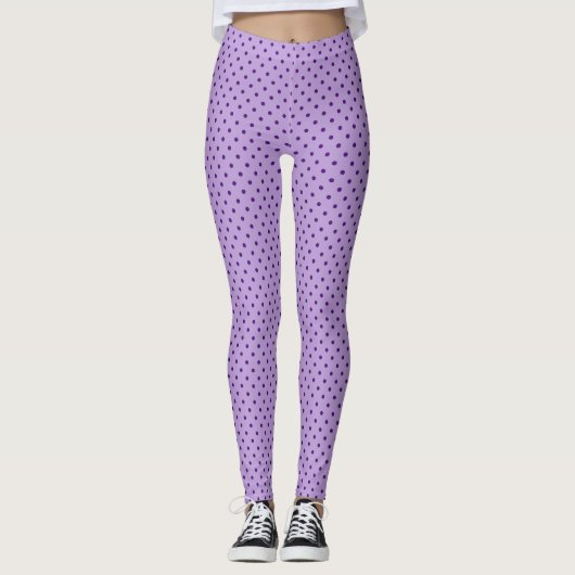 Leggings à points de polka violets (Devant)