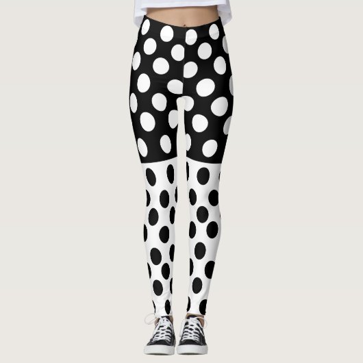 Leggings à points noirs et blancs - Choisir les co (Devant)