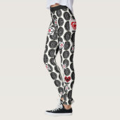 Leggings à points Polka noirs et blancs pour femme (Gauche)