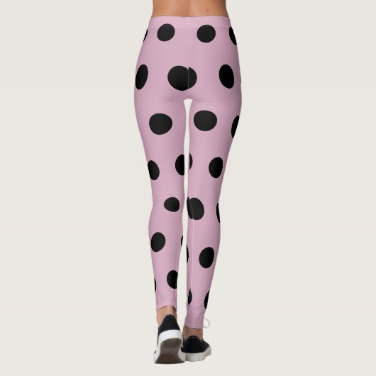 Leggings à points polka (rose et noir) (Dos)