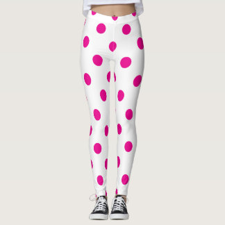Leggings à points rose