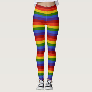 Leggings à rayures arc-en-ciel classiques