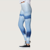 Leggings à rayures bleues aquarelle (Gauche)