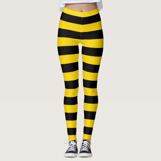 Leggings à rayures jaunes/noires (Devant)