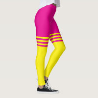 Leggings à rayures roses/jaunes de Francoise