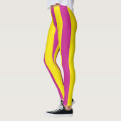 Leggings à rayures Vintages rose et jaune (Gauche)