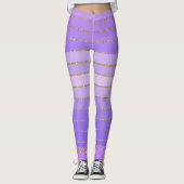 Leggings à rayures violettes dorées (Devant)