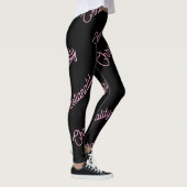 Leggings à répétition de logo rose (Droite)