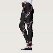 Leggings à répétition de logo rose (Gauche)