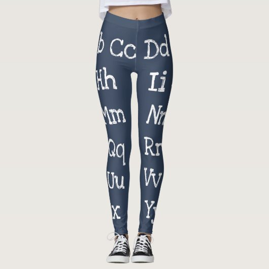 Leggings ABC alphabet en majuscules et minuscules (Devant)