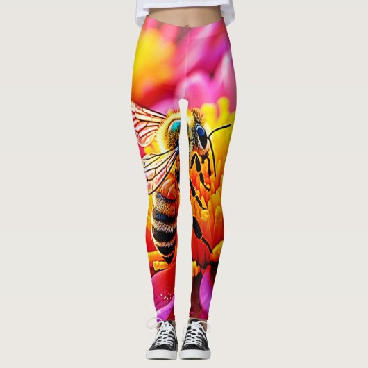 Leggings Abee en effervescence sur la conception de la fleu (Devant)