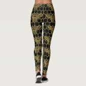 Leggings Abeille d'or noir CBDOilPrincesse  (Dos)