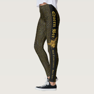 Leggings Abeille d'or noir moderne Fabrique Abeille vous Re