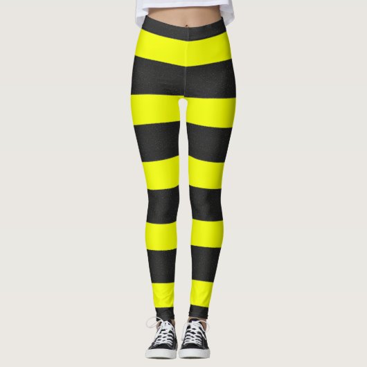 Leggings Abeille jaune et noire de miel inspirée (Devant)
