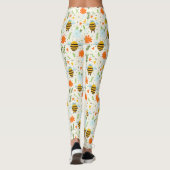 Leggings Abeille mignonne aux Casquettes bleus (Dos)