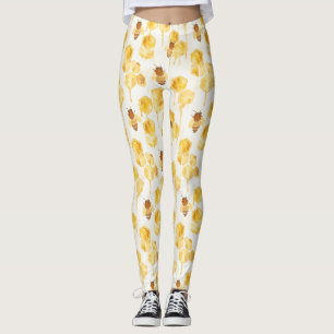 Leggings Abeilles à miel dorées jaunes