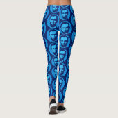 Leggings Abraham Lincoln en Pop Art Bleu (Dos)