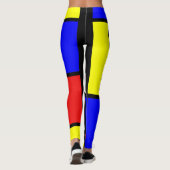 Leggings Abrégé sur jaune bleu rouge blanc de modernisme (Dos)